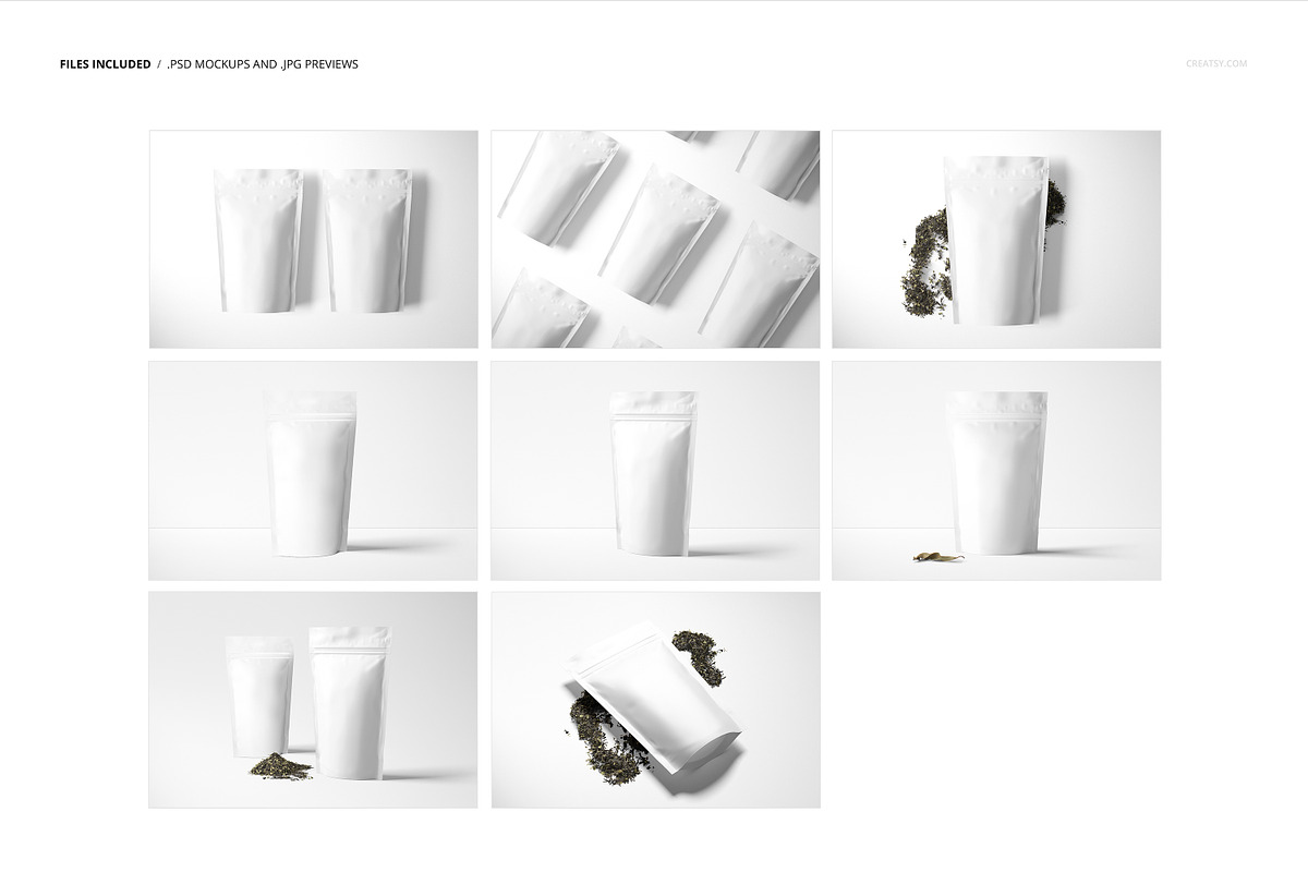 Stand Up Ziplock Bag Mockup Set, a Packaging Mockup by creatsy5 (Photo 2 of 14)