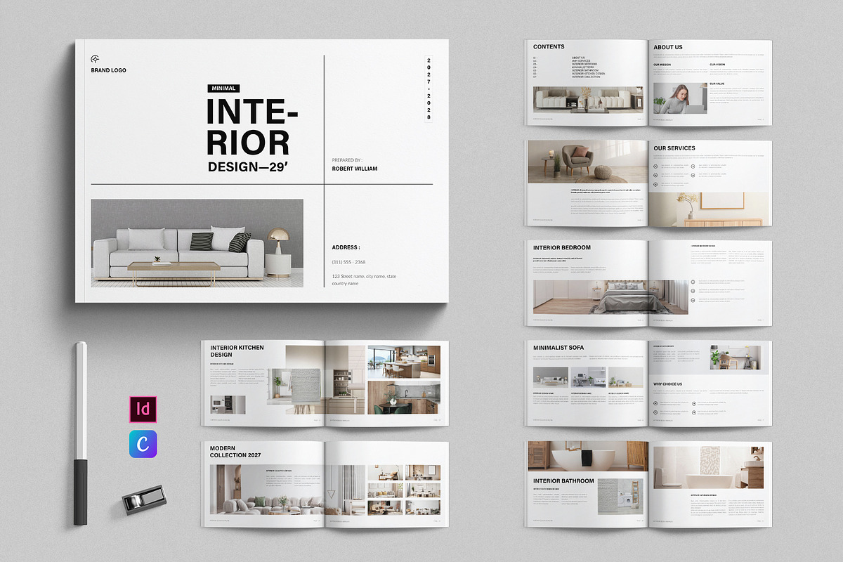 Minimal Interior Design Landscape, a Brochure Template by E-Type (Photo 1 of 7)