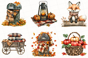 Watercolor Plaid Autumn Clipart, an Illustration by OK Design (Thumbnail 2 of 5)