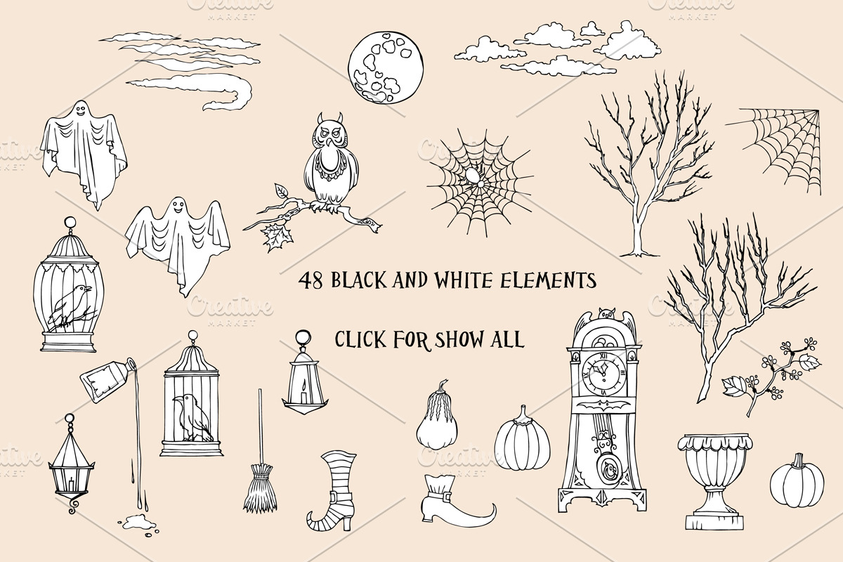 Halloween. Sketches and Silhouettes, an Illustration by Nataliapiache (Photo 4 of 5)