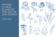 Vintage floral elements for design, a Decorative Illustration by Robusta (Thumbnail 1 of 2)