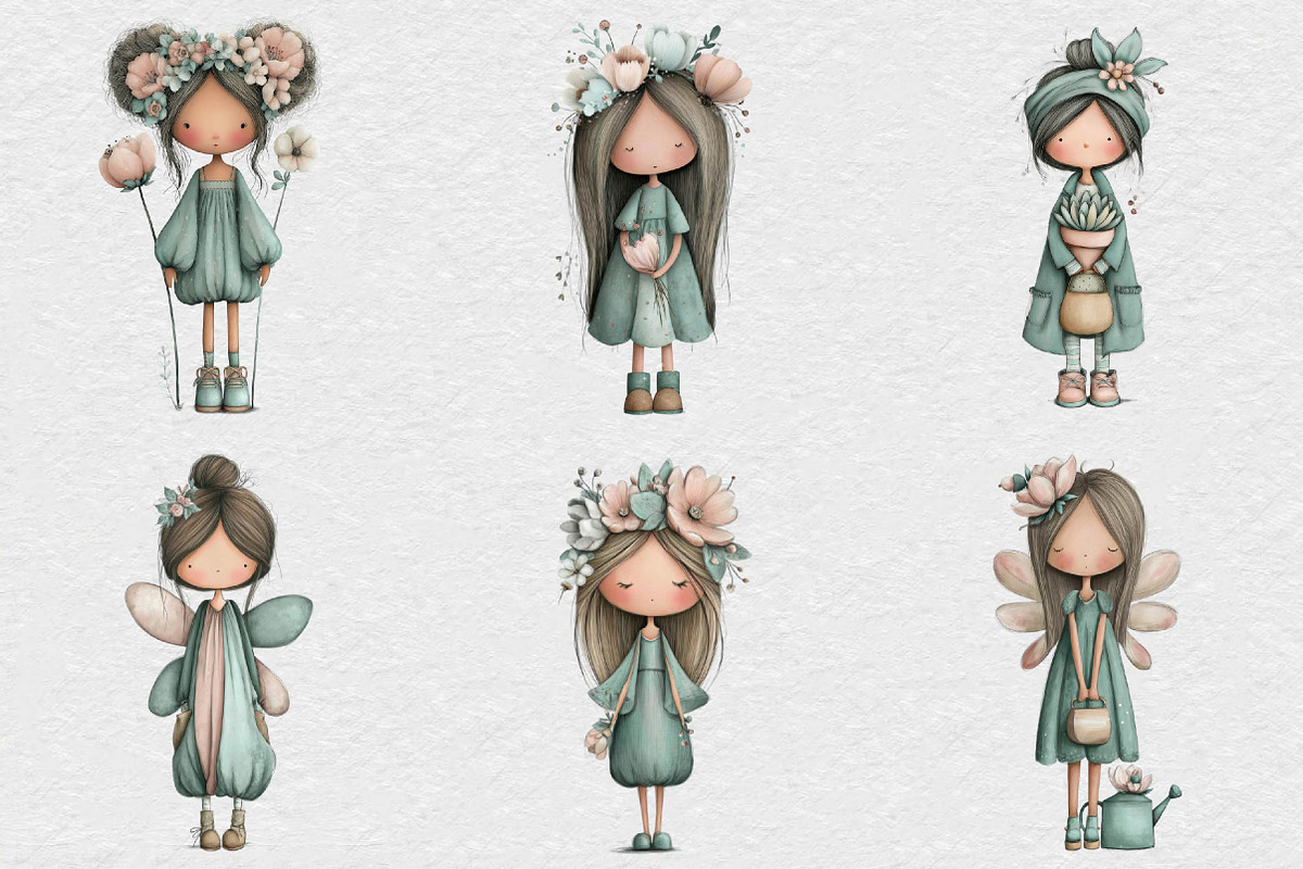 Whimsical Spring Fairy Clipart, an Illustration by DreamCafeArt (Photo 2 of 6)