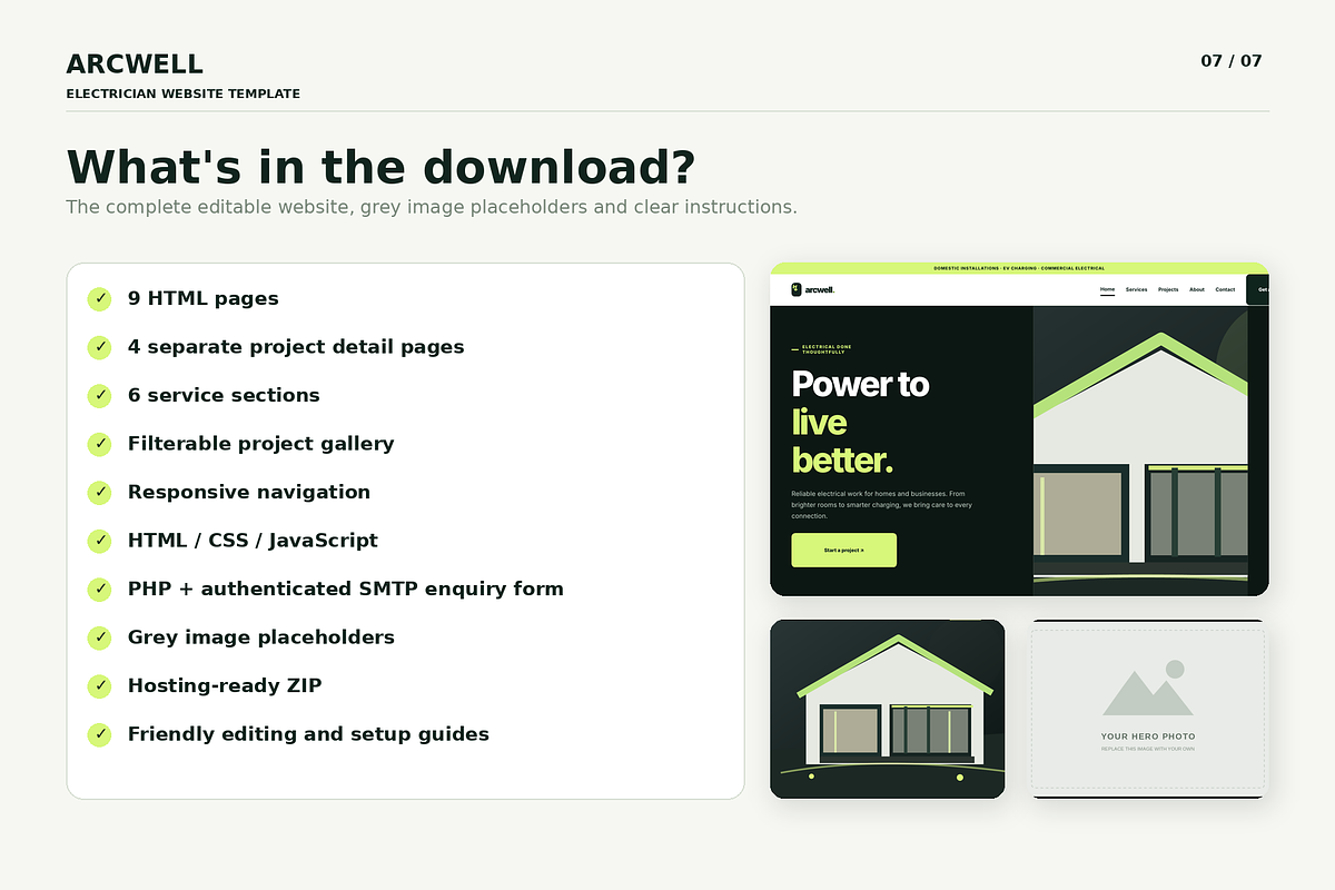 ARCWELL - Electrician HTML Template, a HTML Template by Darweish Designs (Photo 3 of 5)