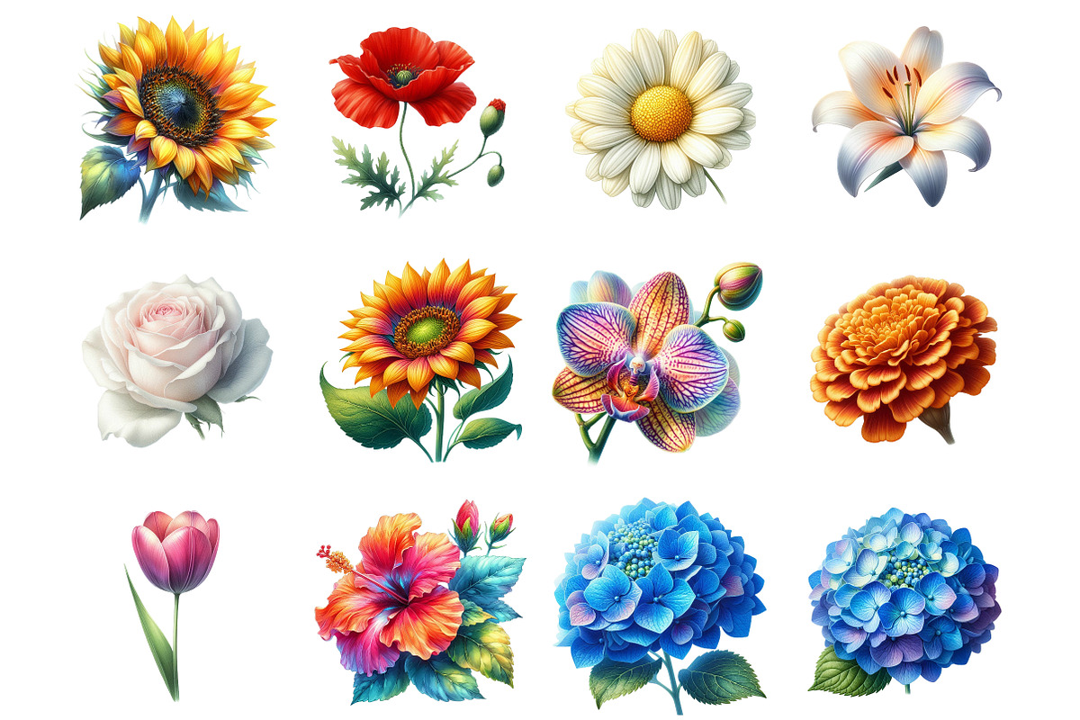 Watercolor Flower Collection Clipart, a Graphic by CitraGraphics (Photo 3 of 5)