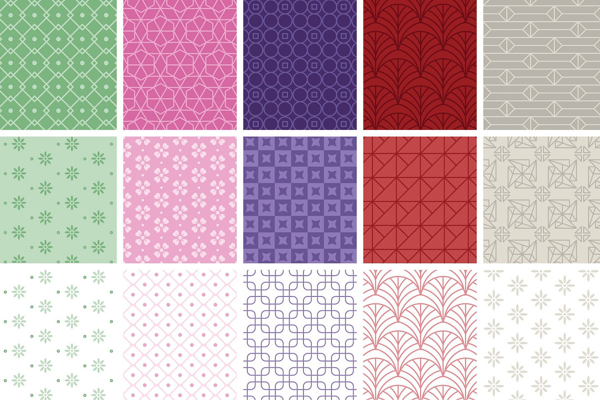 100 Asian Patterns + Bonus Elements, a Pattern Graphic by AsianElements (Photo 17 of 18)