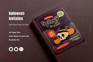 Halloween Birthday Invitation, an Invitation Template by Fannan Studio