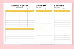 Printable Therapist Planner Canva