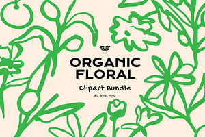 Organic Floral Clipart Bundle, a Decorative Illustration by ClayStudio