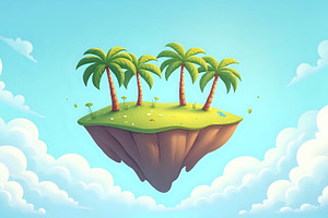 Create a nighttime tropical island s, a Photo by LOGOCREATIVE