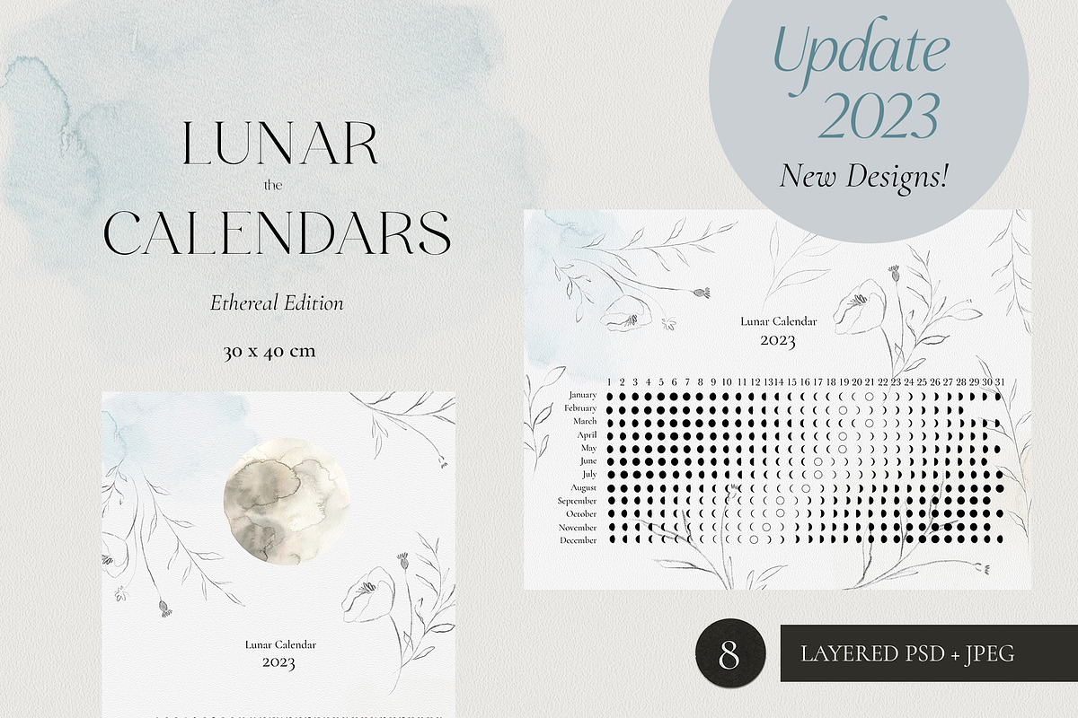 2023 LUNAR CALENDAR Ethereal Edition, a Decorative Illustration by Lana Elanor (Photo 3 of 17)