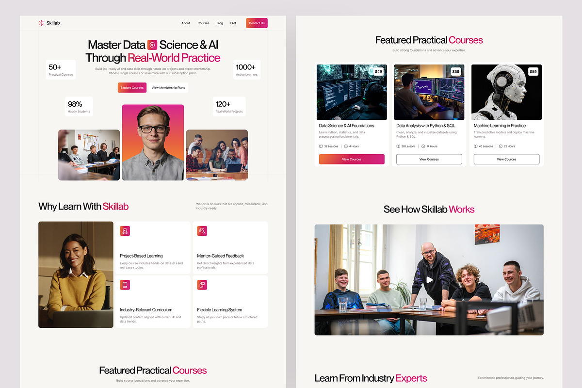 Online Course Website UI Figma, an UI Kit Template by peterdraw (Photo 2 of 7)