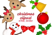 Christmas Clipart 2 Illustration, a Seasonal Illustration by tchastudio (Thumbnail 1 of 8)