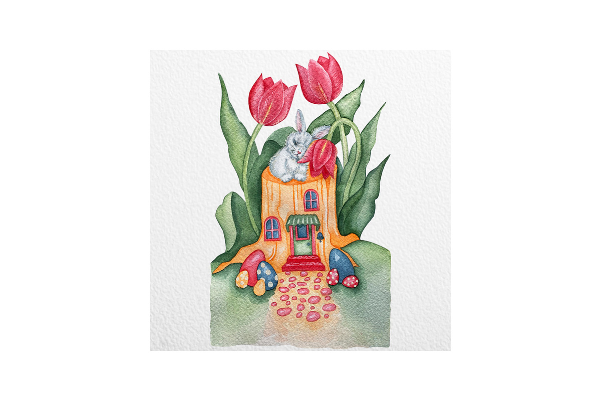 Watercolor spring easter bunny, a Seasonal Illustration by Fresh art by Larysa (Photo 2 of 3)