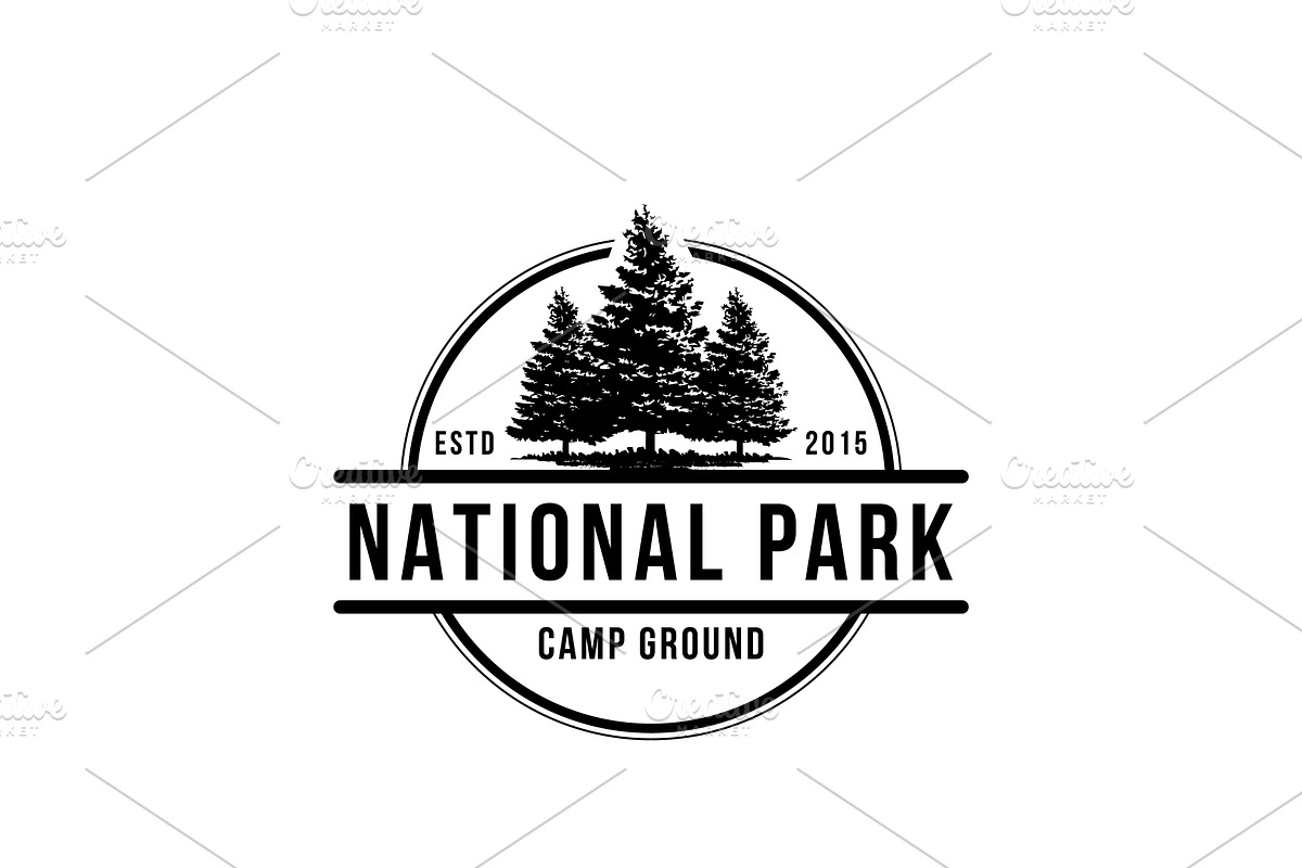 Pine Tree National Park Logo Design, a Branding & Logo Template by AlvinStd