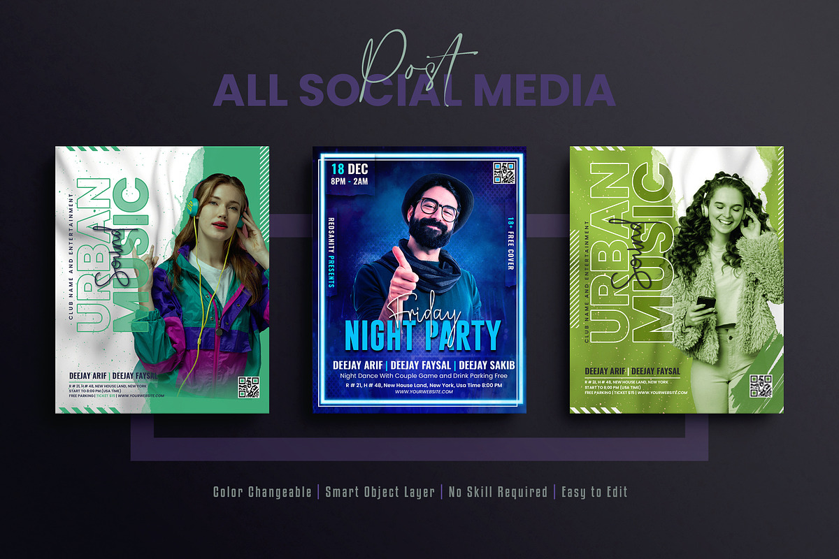 Music Night Party Social Media Set, a Social Media Template by Creative_View (Photo 6 of 8)