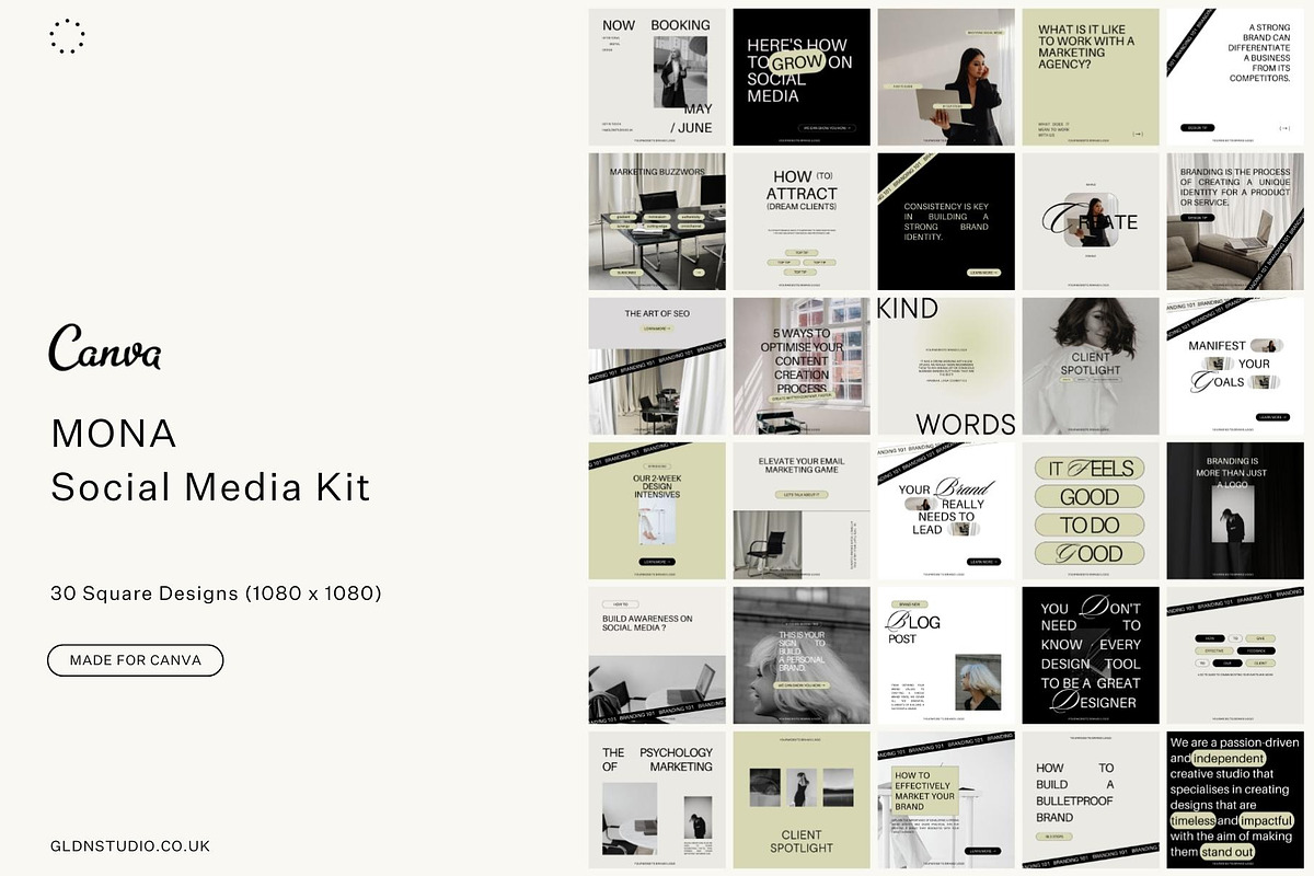 Canva Social Media Templates | Mona, a Social Media Template by GLDN Studio (Photo 2 of 8)