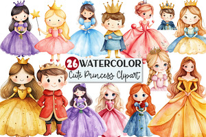 Princess and Prince Clipart, an Illustration by Rose Art