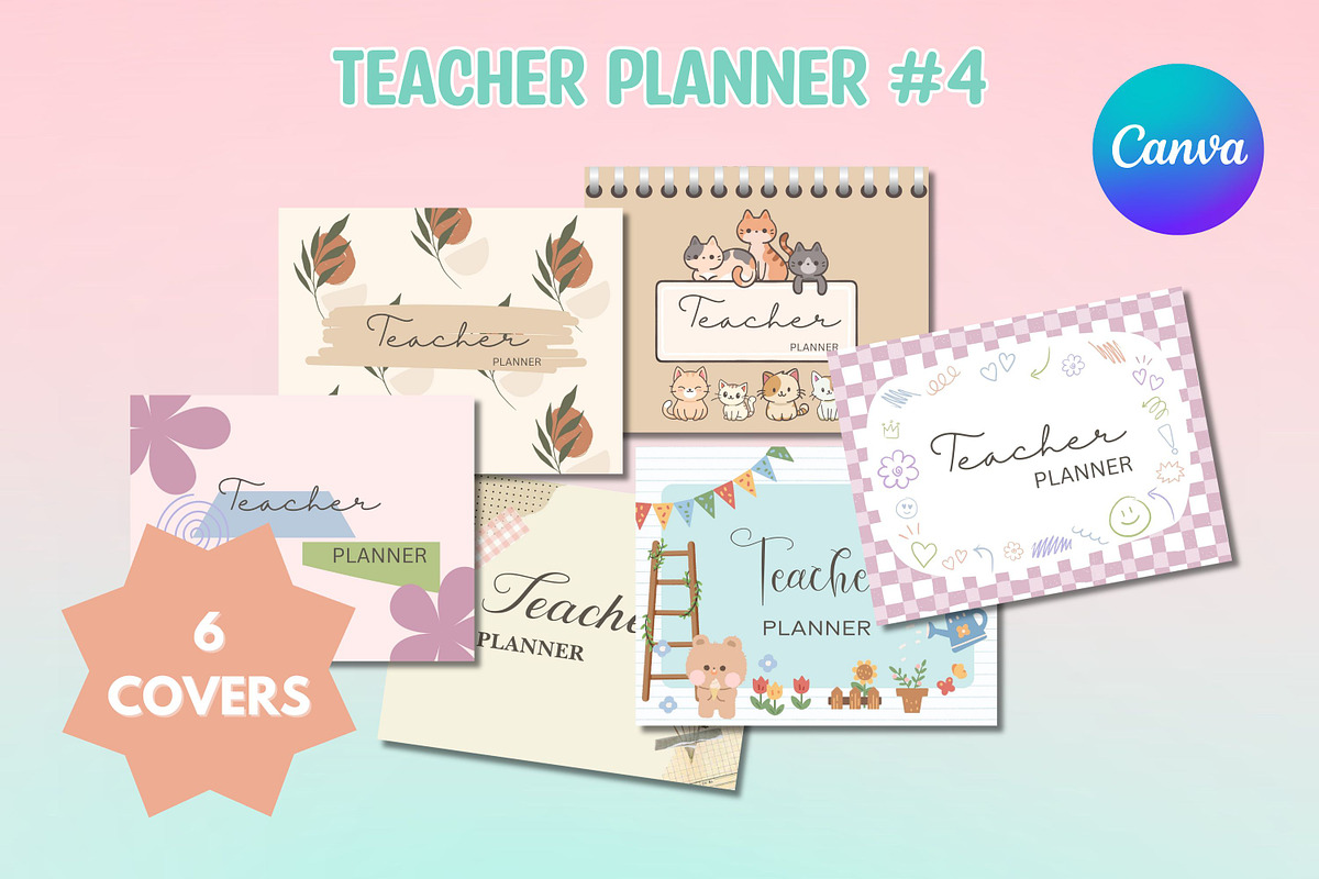 Teacher Planner #4 - Canva template, a Templates & Theme by Adalin Shop (Photo 2 of 14)