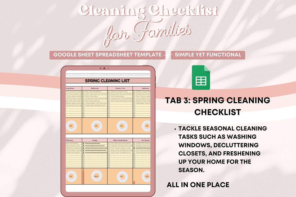 Cleaning Checklist for Families, a Templates & Theme by bellaROSEworkshop (Photo 7 of 10)