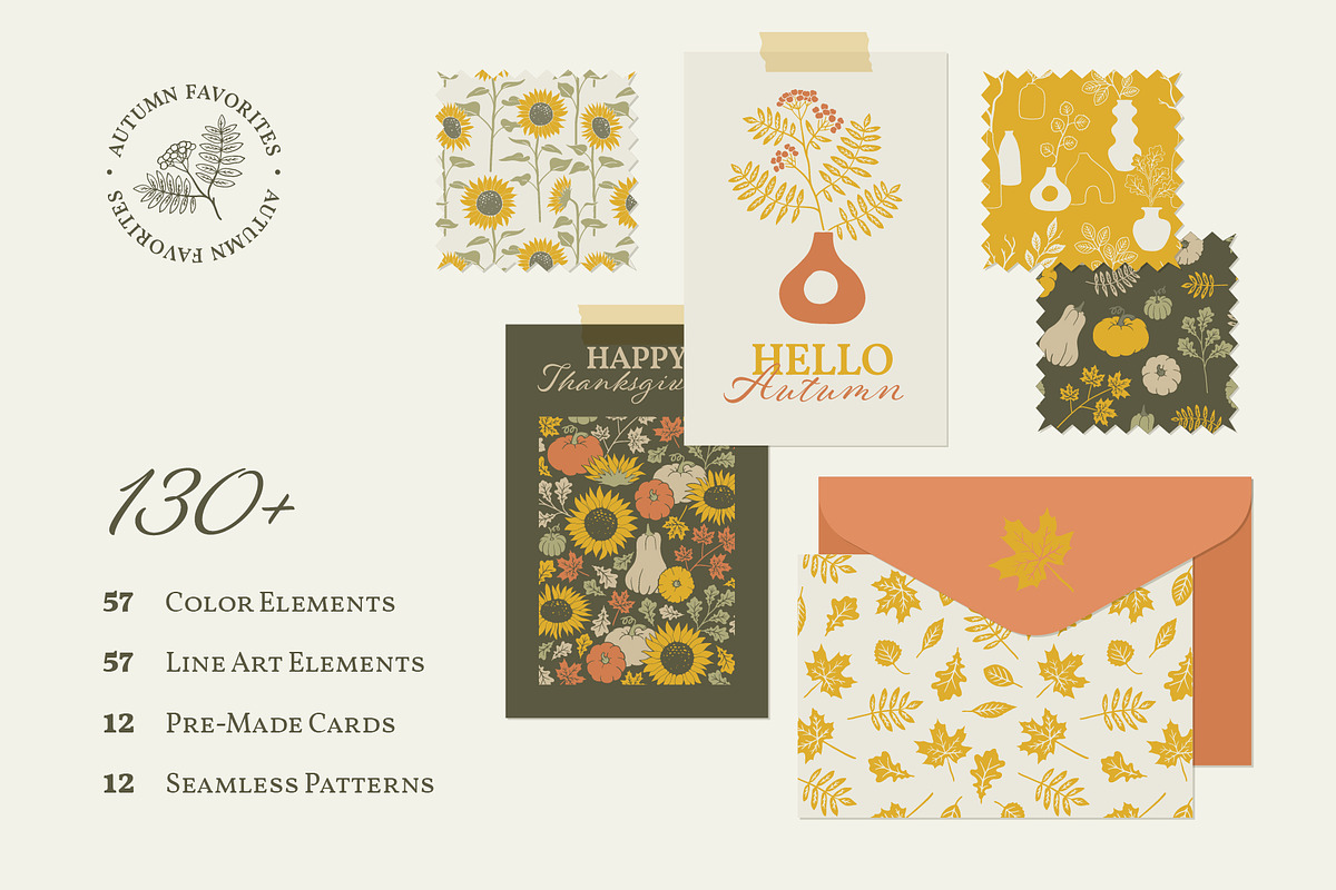 Autumn Thanksgiving Harvest Clipart, a Decorative Illustration by Wild and Wonder by Ana (Photo 2 of 13)