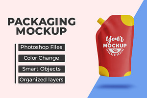 Red flexible spout pouch mockup, a Packaging Mockup by Viswal Studio