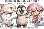 Whimsical Sea Animals Clipart, an Illustration by OK Design (Thumbnail 1 of 6)