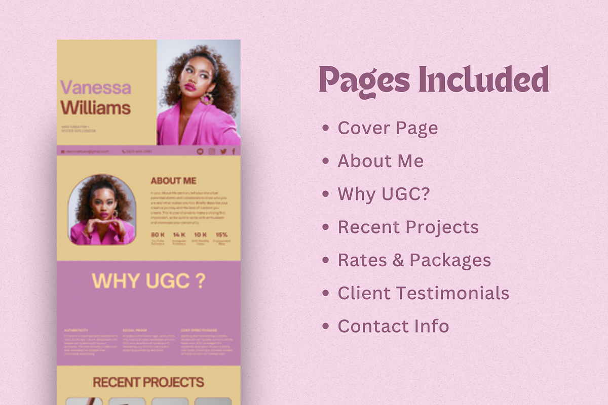 Colorful UGC Portfolio Website Canva, a Landing Page Template by The Chaos Project (Photo 3 of 8)