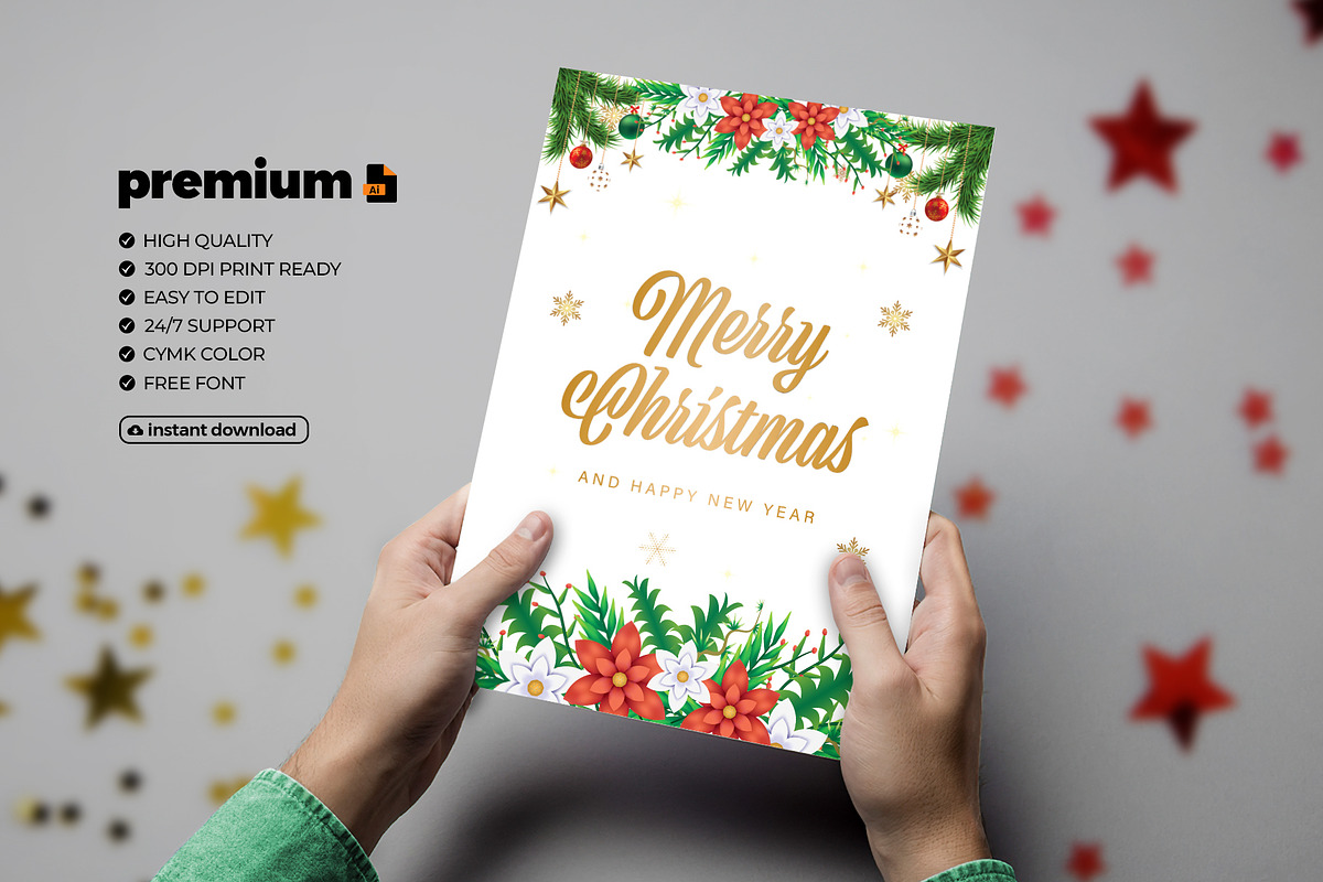 Christmas Invitation Card, a Card Template by graphypix (Photo 2 of 5)