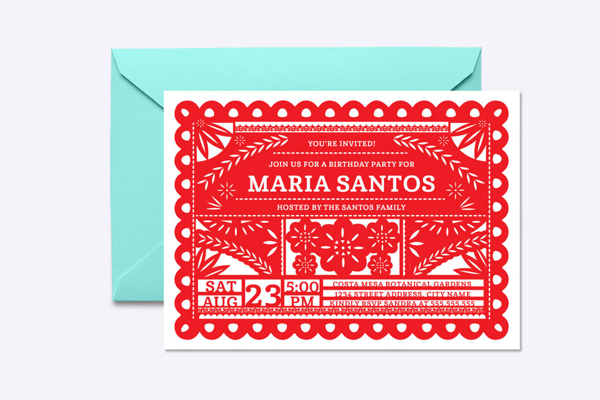 Papel Picado Invite Template, an Invitation Template by origamiprints (Photo 1 of 2)