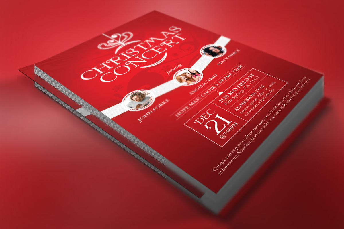 Red Christmas Concert Flyer Template, a Flyer Template by Godserv Designs (Photo 1 of 5)
