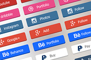 Flat Social Buttons, a Graphic by UI Designs (Thumbnail 1 of 2)