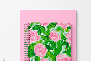 Pink And Green Floral Patterns