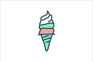 Ice cream, an Outline Icon by Vectorium Studio