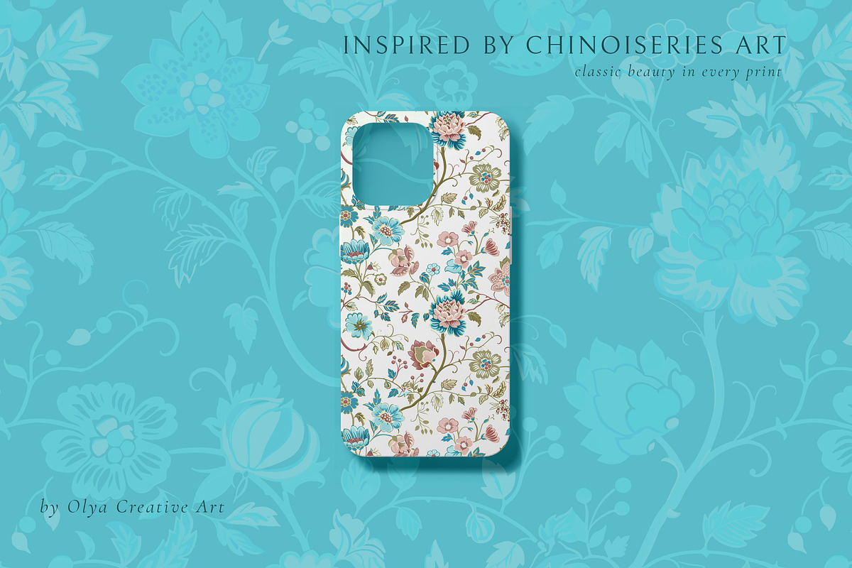 Chinoserie Floral Seamless Pattern, a Pattern Graphic by Olya Creative (Photo 10 of 11)