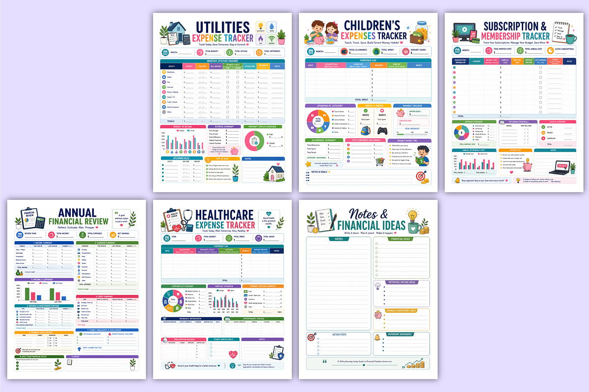 2027 Family Budget Planner | Family, a Stationery Template by Mustafiz (Photo 4 of 4)