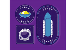 Three Space Badges Icons