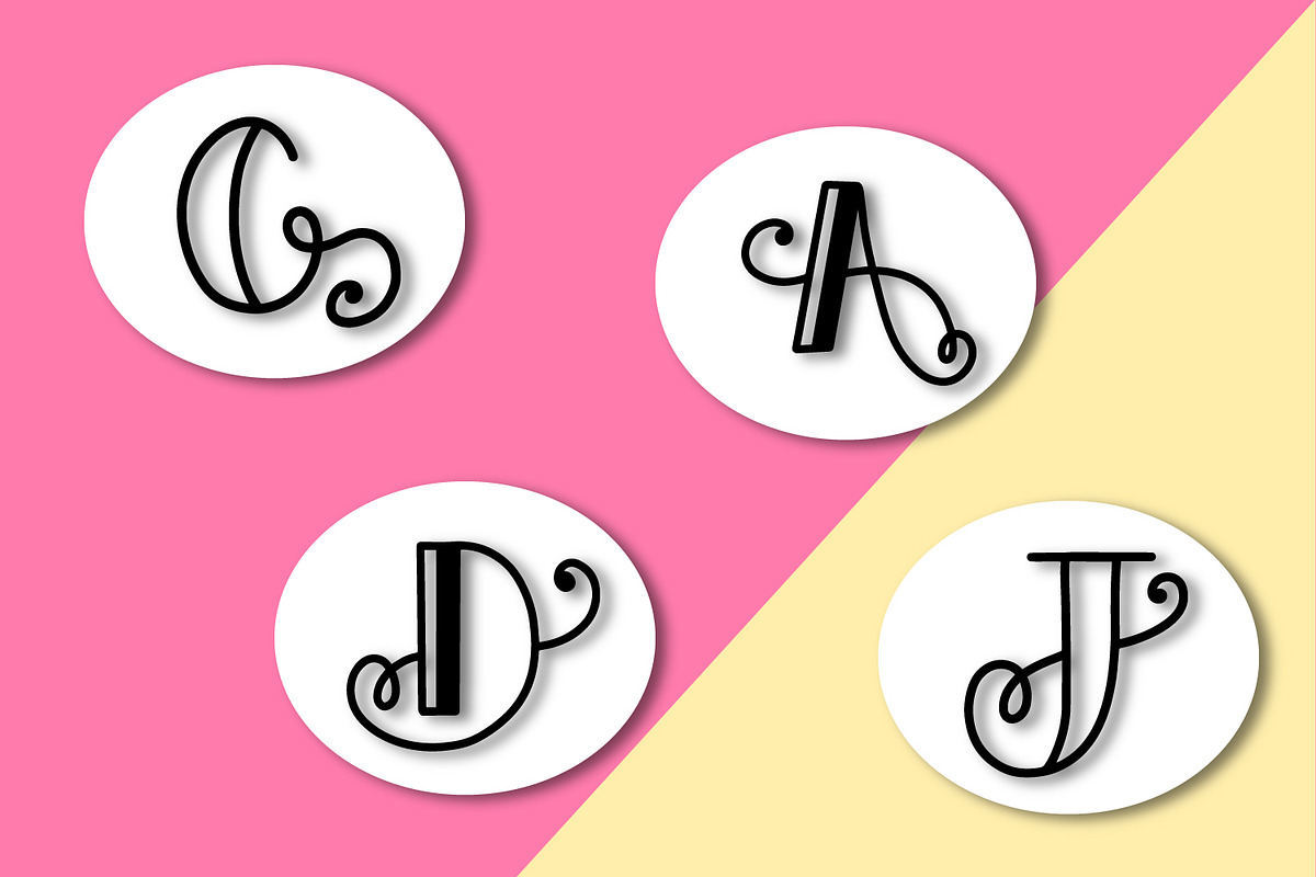 Initially - A Monogram Initial Font preview 6