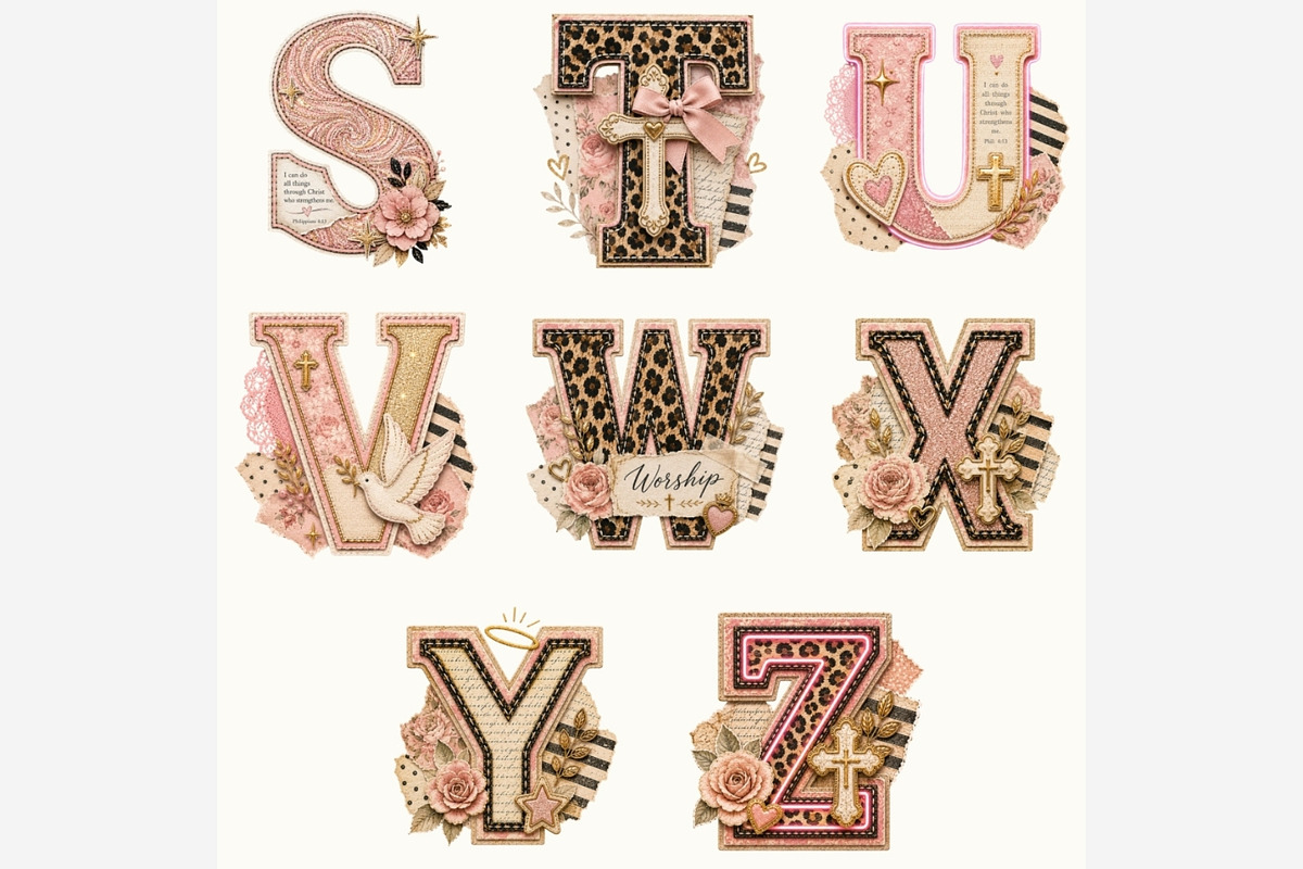 Faith Collage Alphabet PNG Bundle, a Decorative Illustration by Tanya Kart (Photo 5 of 6)