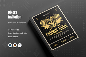 Bikers Birthday Invitation, an Invitation Template by Fannan Studio