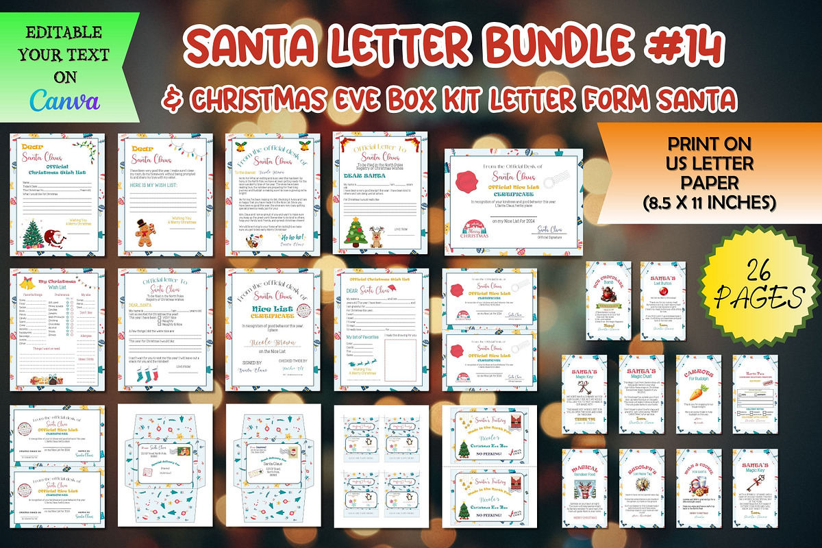 Santa Letter Bundle #14, a Print Template by Adalin Shop (Photo 1 of 13)