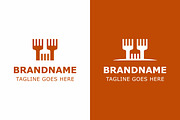 Triple Fork Castle Modern Logo, a Branding & Logo Template by Pray Art Design Studio (Thumbnail 1 of 2)