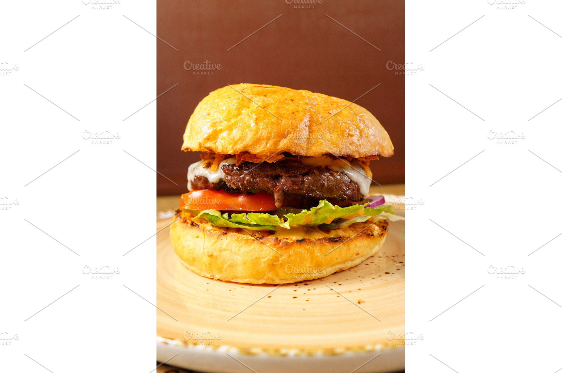 Juicy beef burger with fresh, a Food & Drink Photo by darksoul72