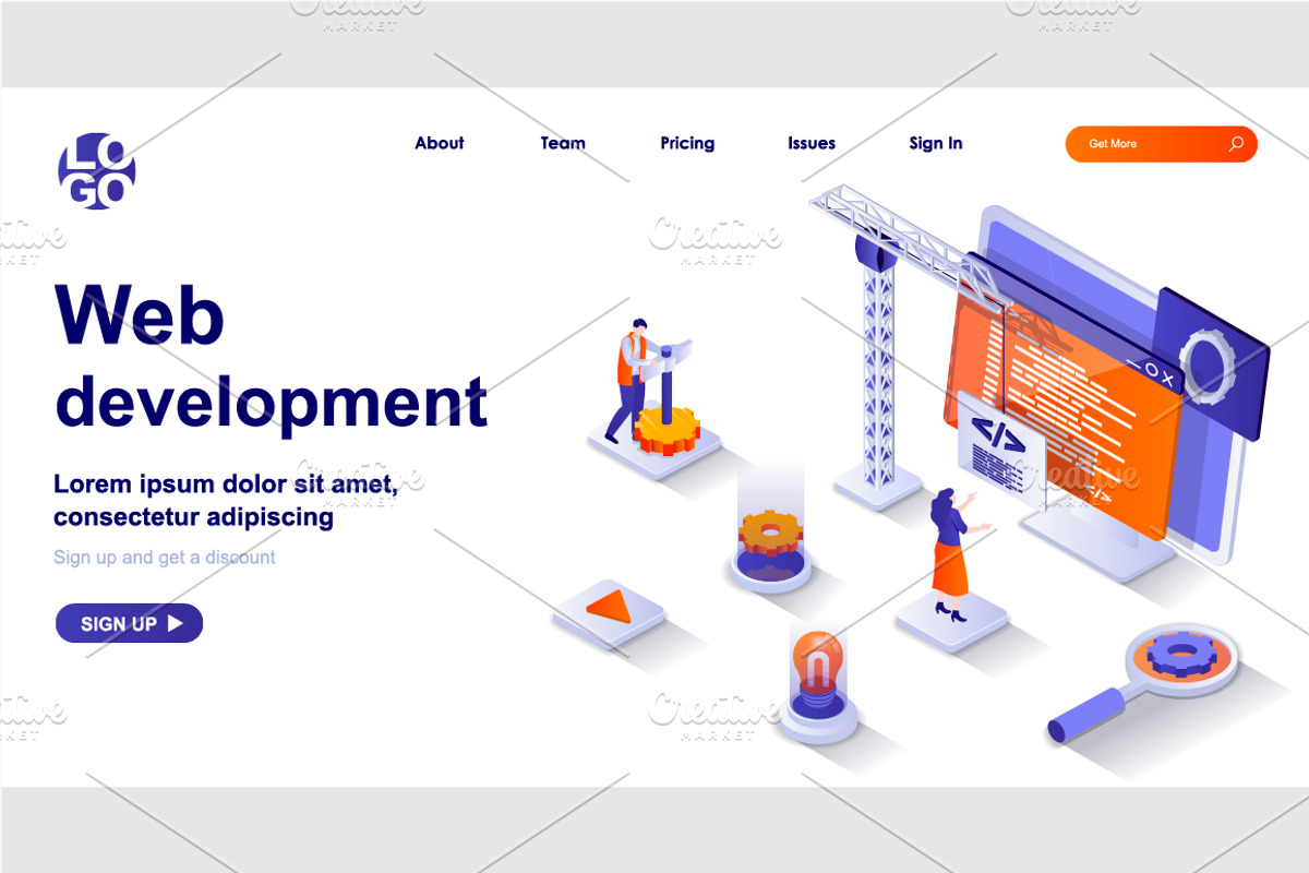 Isometric Landing Page Template, a Templates & Theme by alexdndz (Photo 31 of 31)