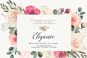 Elegance roses clipart