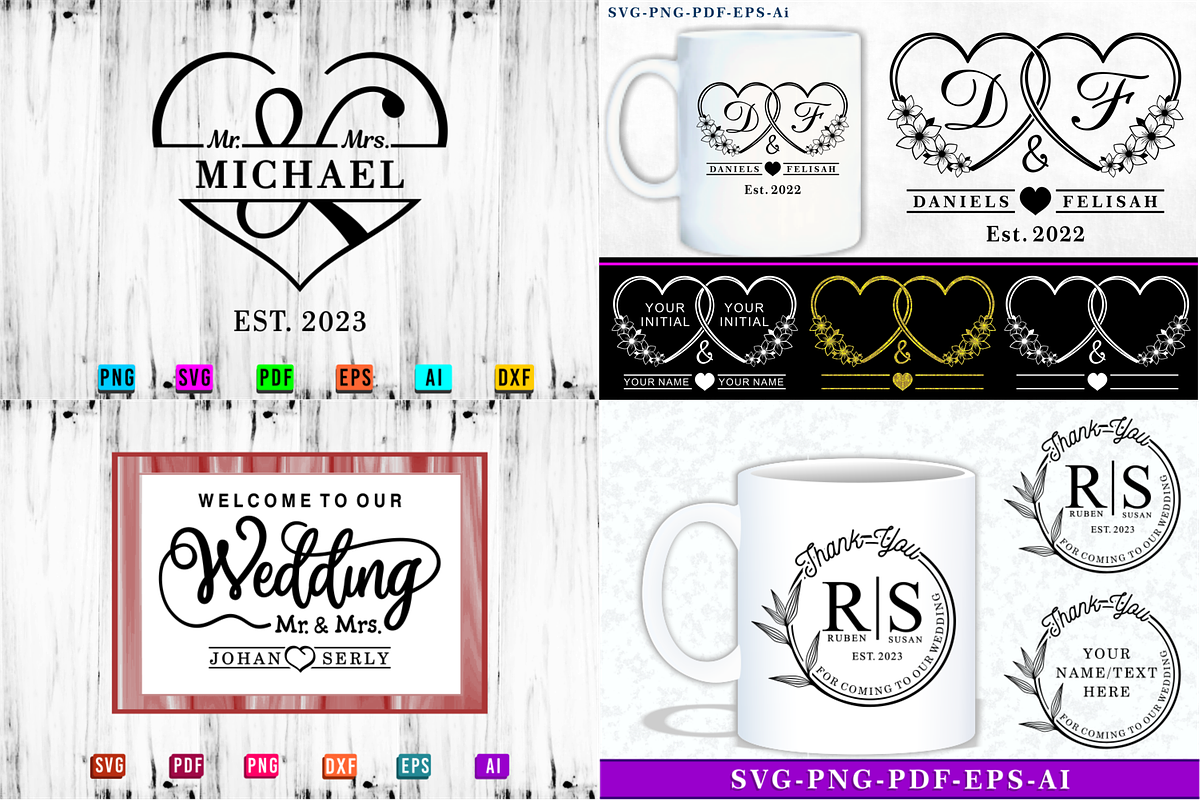Wedding SVG Bundle, Wedding Sign SVG, an Object Graphic by D2PUTRI (Photo 3 of 31)