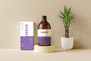 Amber Glass Bottle Mockup, a Cups & Container Mockup by pmvch (Thumbnail 6 of 15)