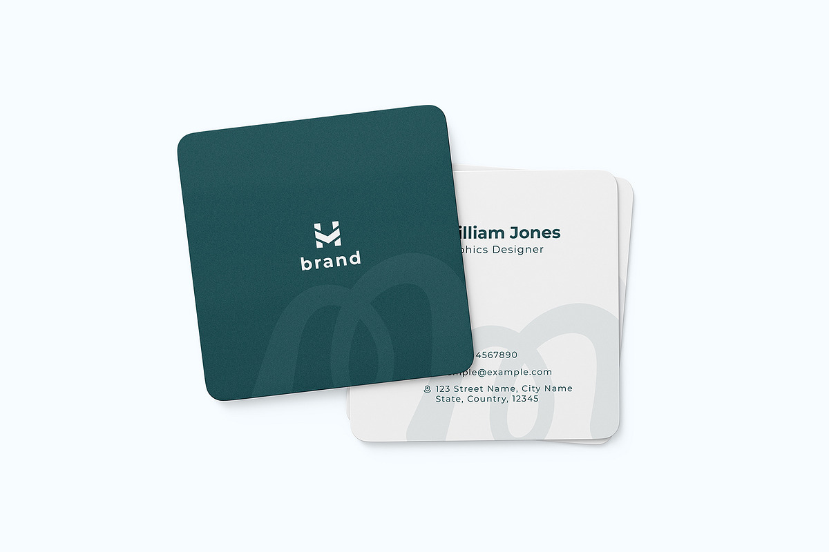 Square Business Card Mockup Bundle, an Advertising Mockup by graphypix (Photo 9 of 14)