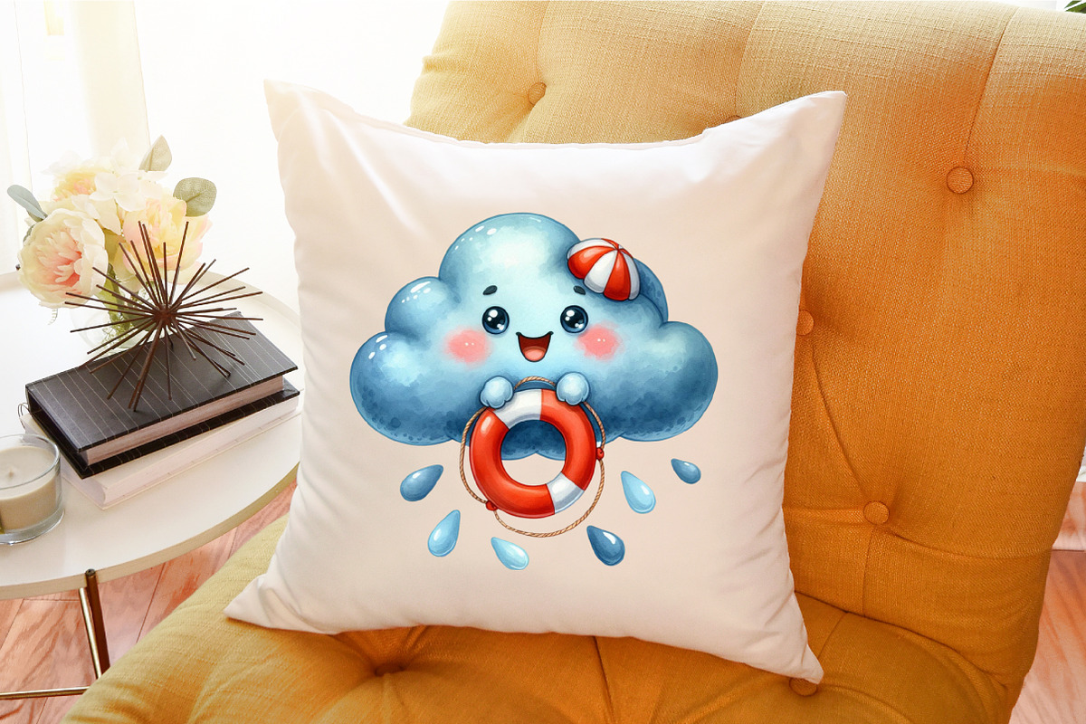 Watercolor Summer Funny Character Cl, an Illustration by Sublimation Artist (Photo 6 of 6)