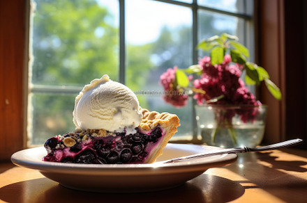 A tempting slice of pie topped with, a Photo by Iftikhar Alam