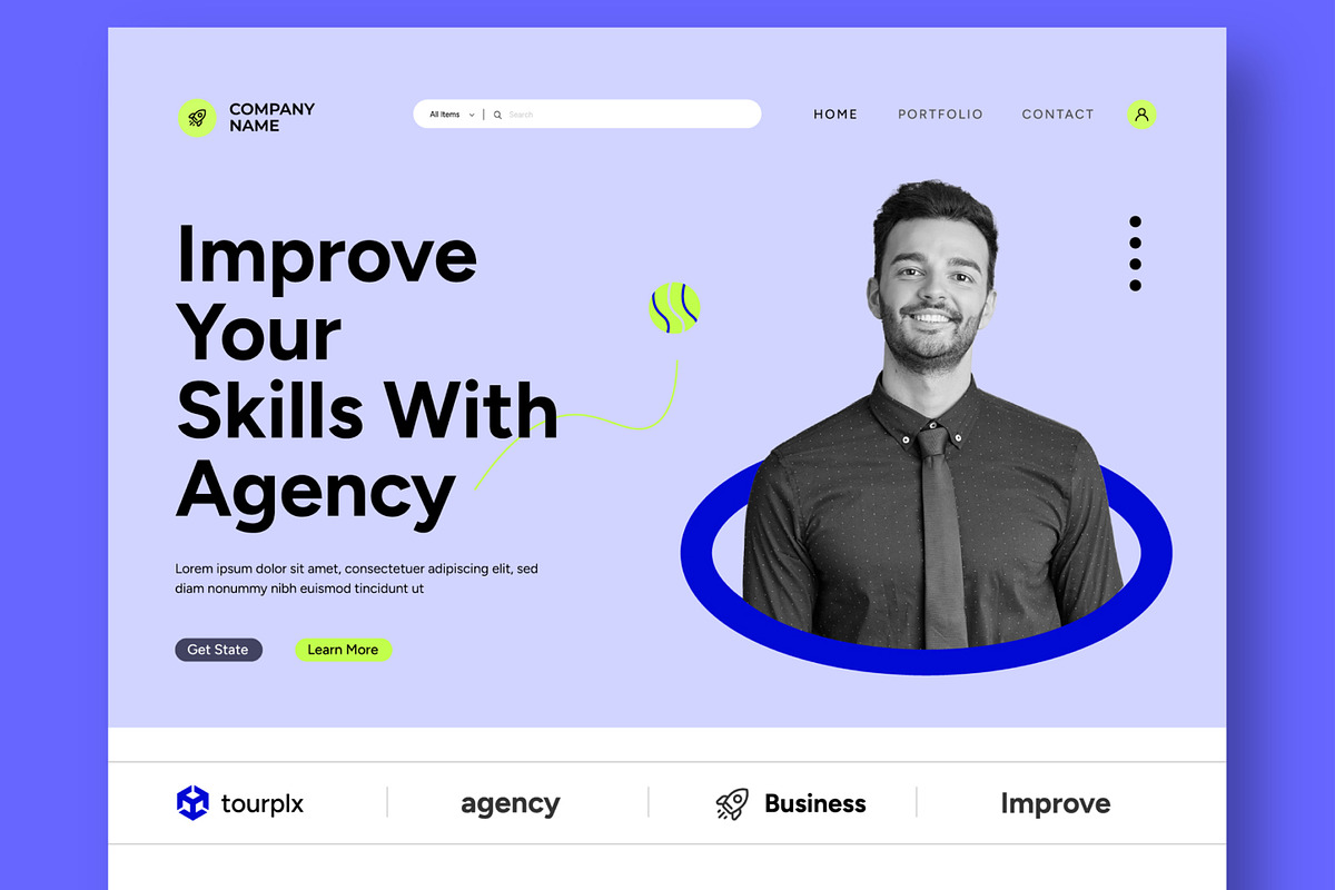 Creative Agency Landing Page Layout, an UI Kit Template by CreativeShaper (Photo 2 of 5)